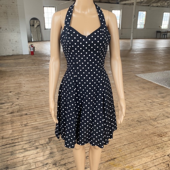 Vintage 1990s Pin Up Polka Dot Dress - Picture 2 of 7